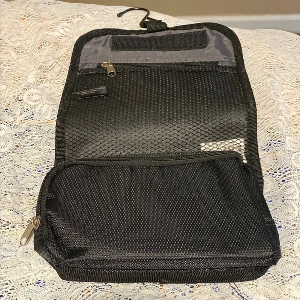 Black Textured Cosmetic Bags Set